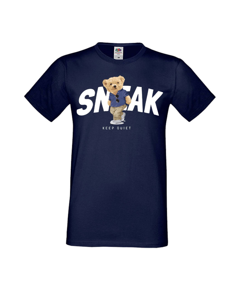 Мъжка Тениска Cute Cuddly Teddy Bear Sneak Keep Quiet