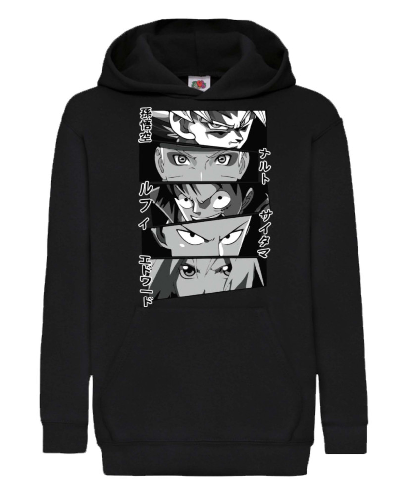 Детски Суитшърт Anime Heroes Naruto Goku Luffy Sakura