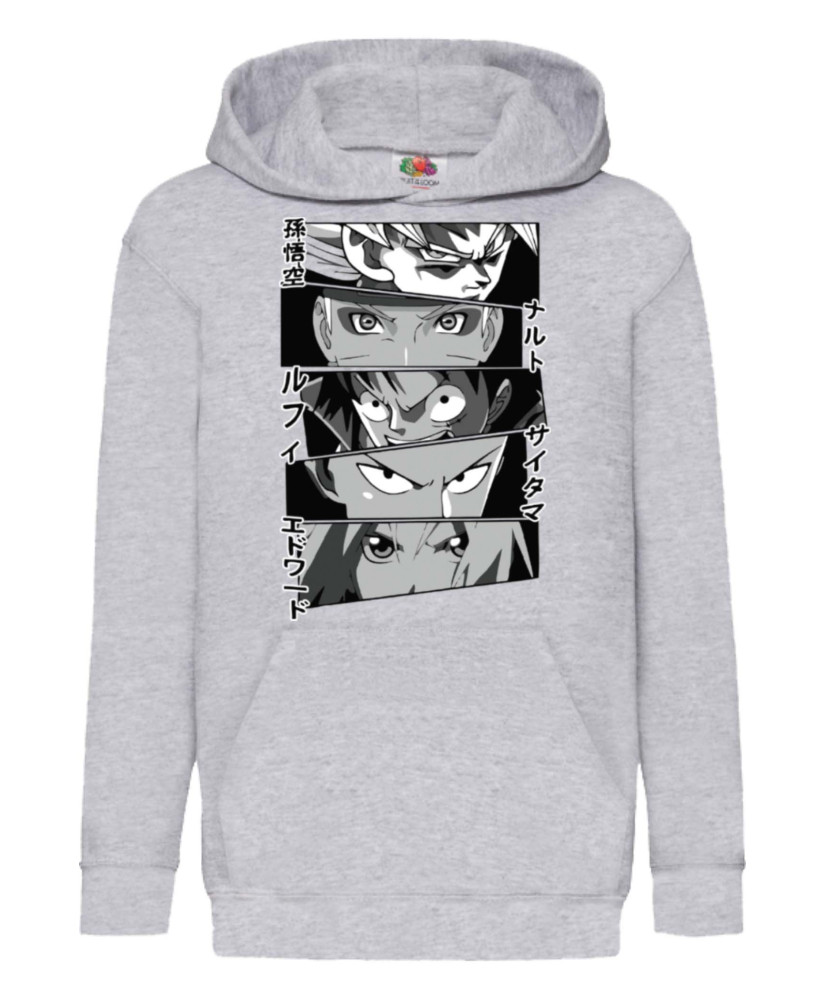 Детски Суитшърт Anime Heroes Naruto Goku Luffy Sakura