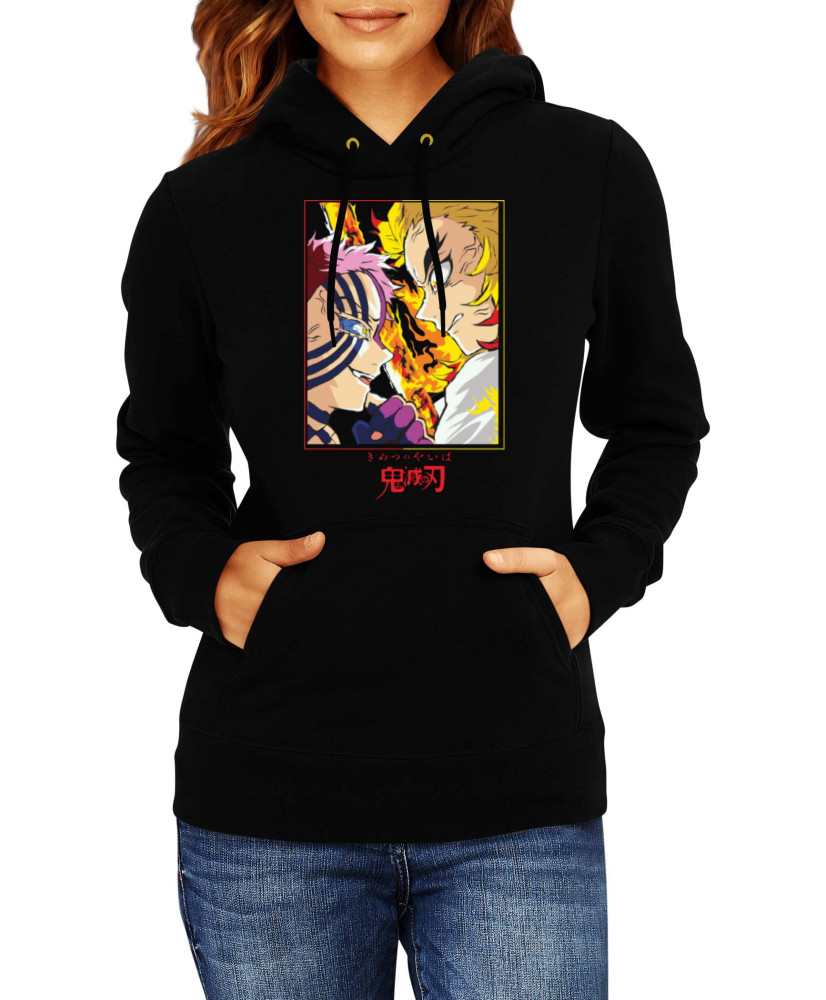 Дамски Суитшърт Japan Animation Manga Anime Comics Demon Slayer Rengoku Vs Akaza