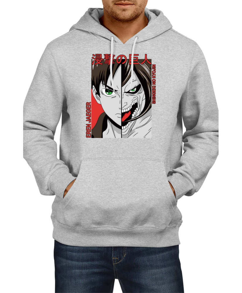 Мъжки Суитшърт Japan Animation Manga Anime Comics Attack On Titan Eren Jaeger 001
