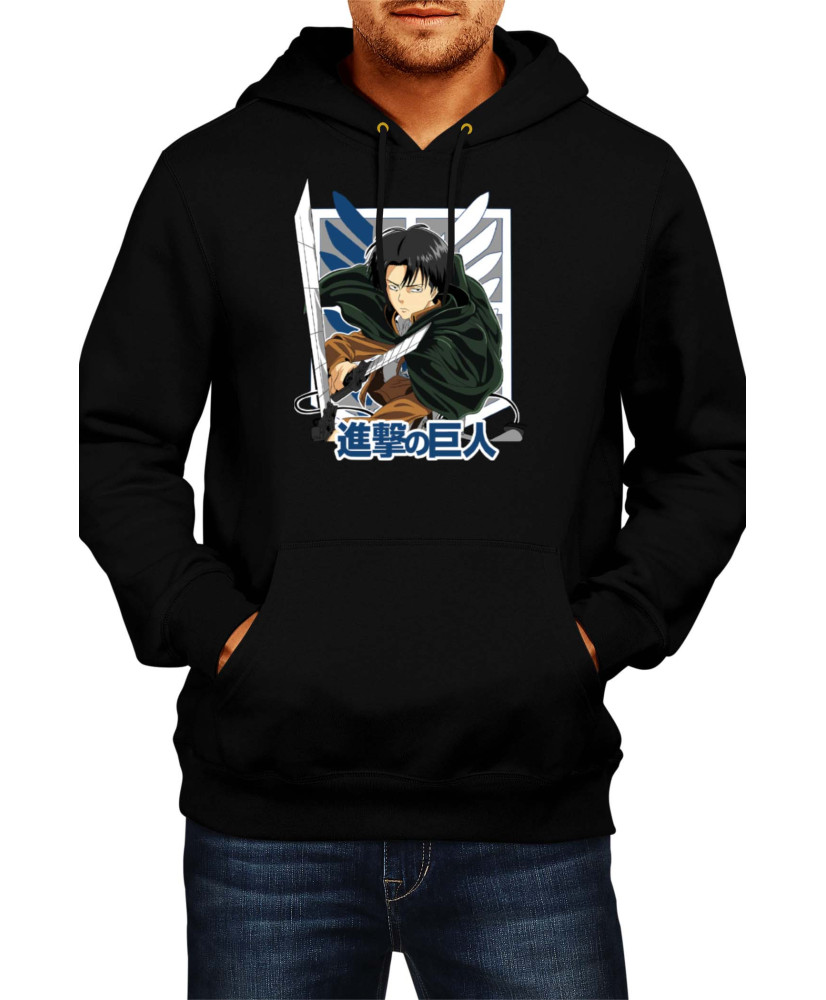 Мъжки Суитшърт Japan Animation Manga Anime Comics Attack On Titan Levi Ackerman 050
