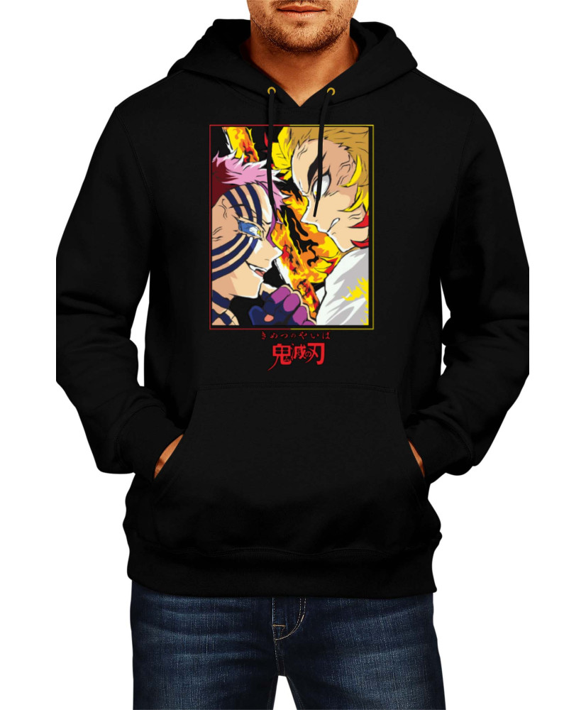 Мъжки Суитшърт Japan Animation Manga Anime Comics Demon Slayer Rengoku Vs Akaza