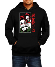 Мъжки Суитшърт Japan Animation Manga Anime Comics Demon Slayer Tanjiro Nezuko Fighting