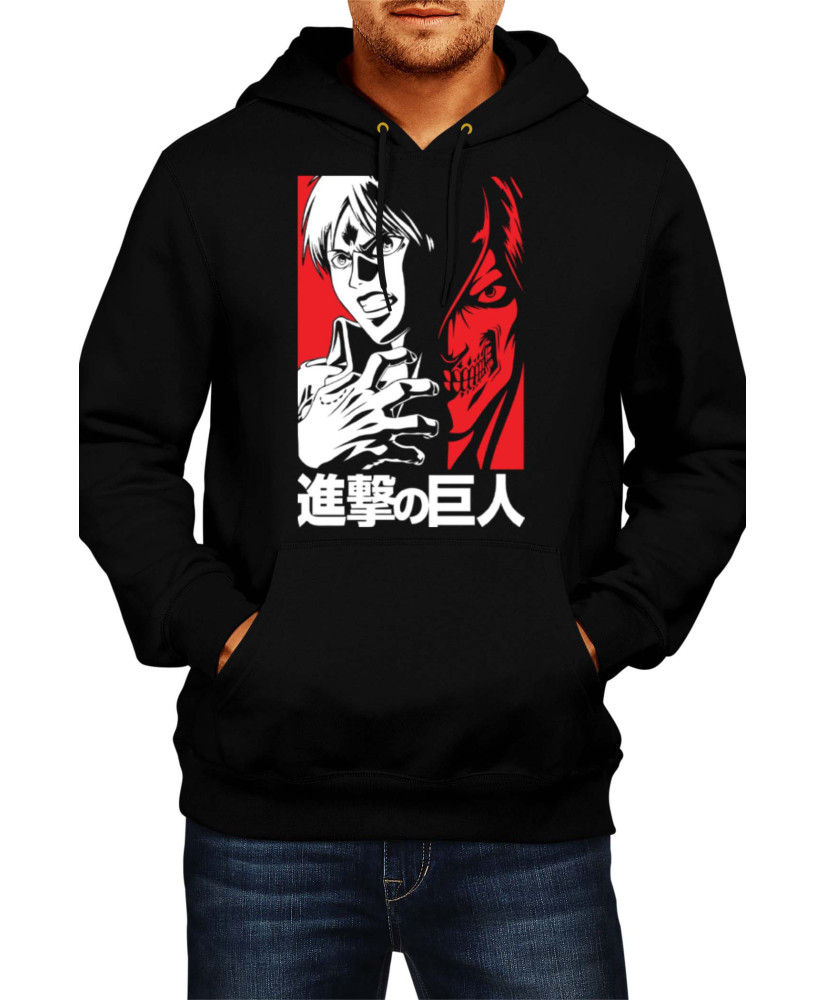 Мъжки Суитшърт Japan Animation Manga Anime Comics Attack On Titan Eren Jeager 002