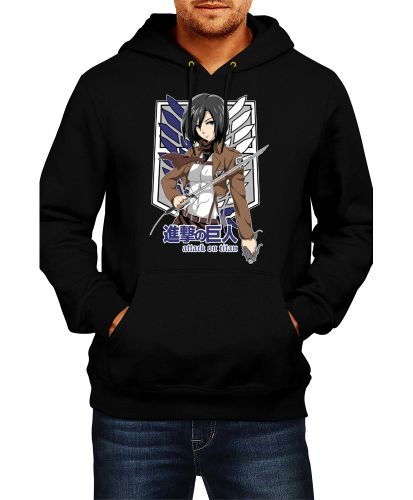 Мъжки Суитшърт Anime Manga Attack On Titan Mikasa Ackerman 01