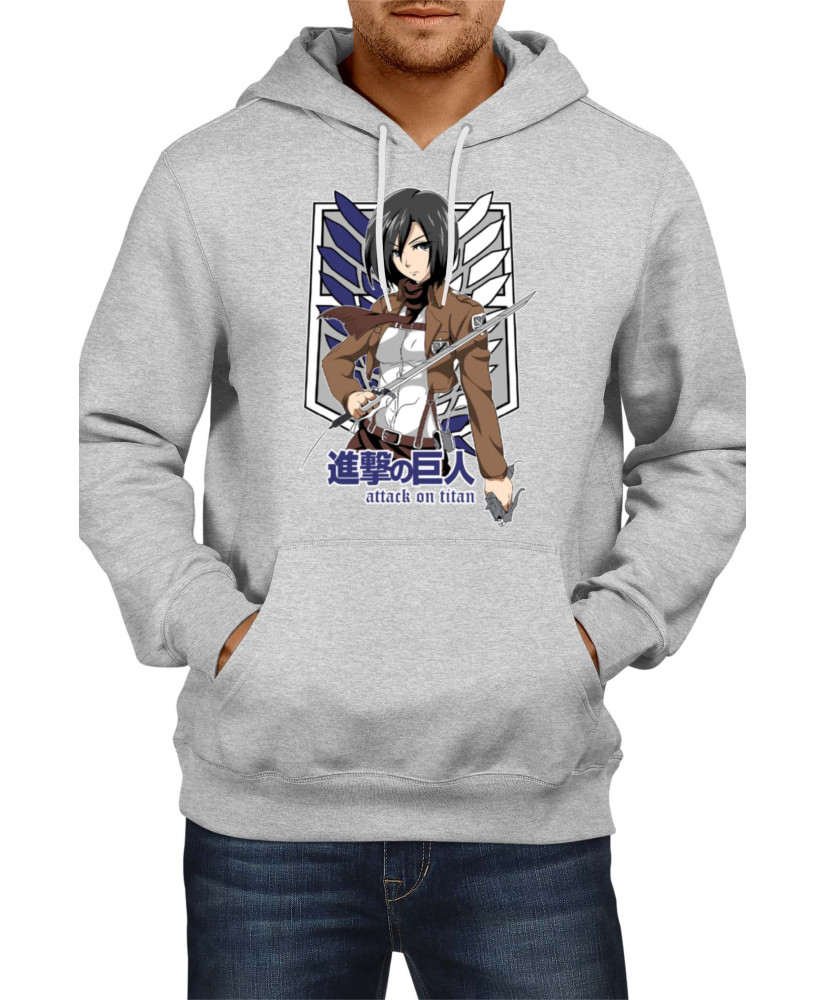Мъжки Суитшърт Anime Manga Attack On Titan Mikasa Ackerman 01