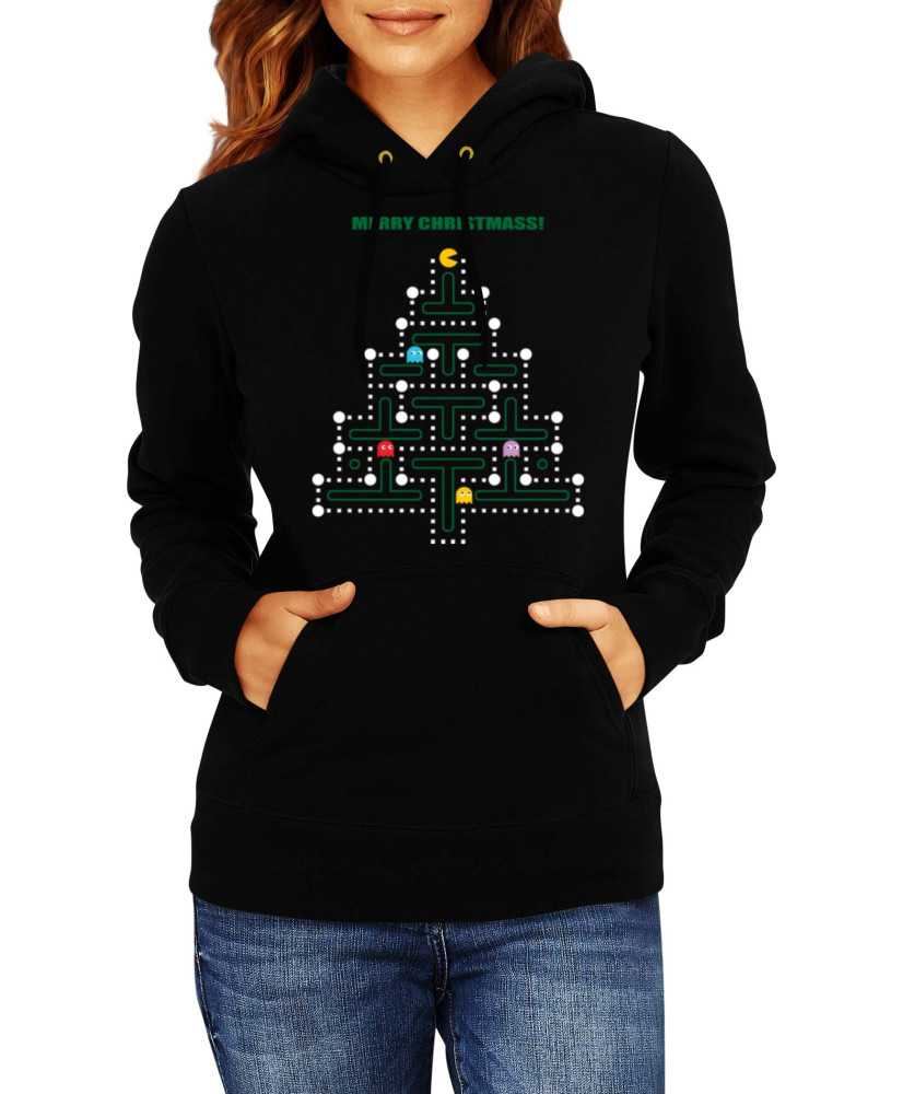 Дамски Коледен Суитшърт Pacman Christmas Tree