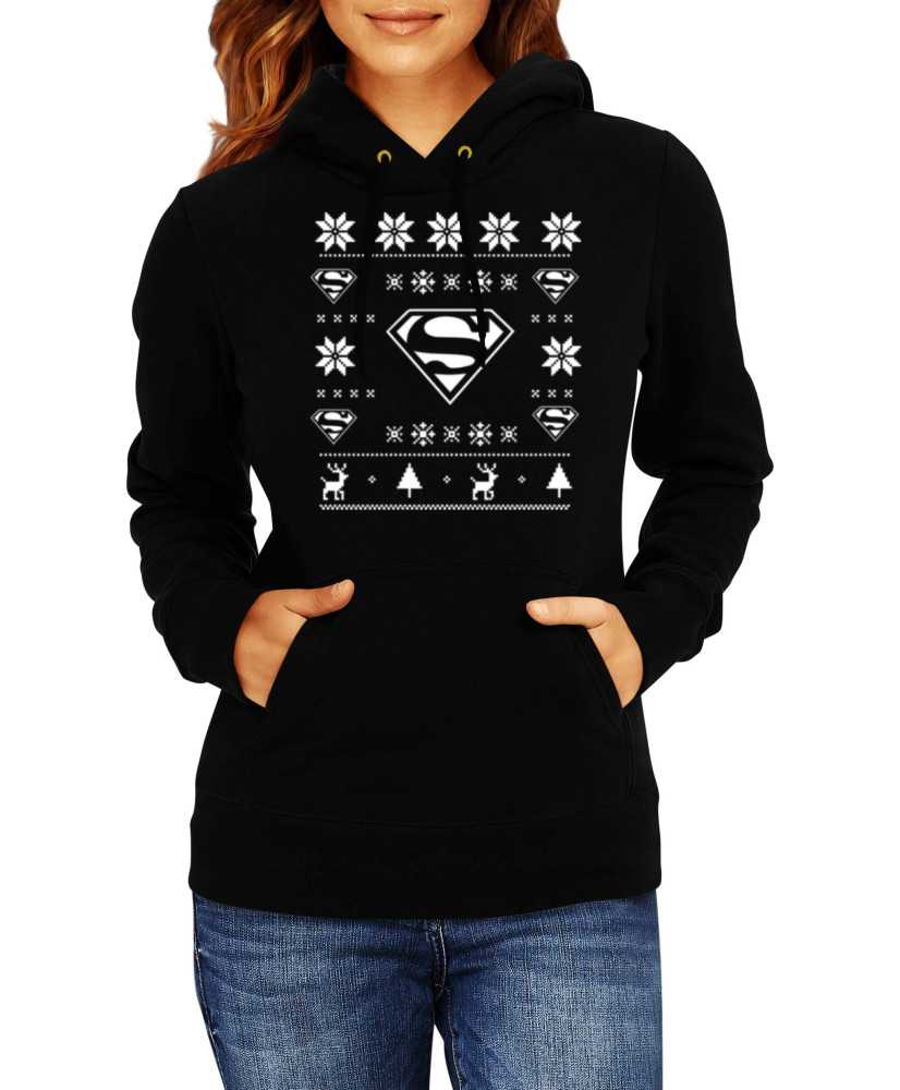 Дамски Коледен Суитшърт Superman Christmas Logo
