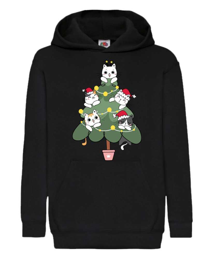 Детски Коледен Суитшърт Cat Xmas Tree 02