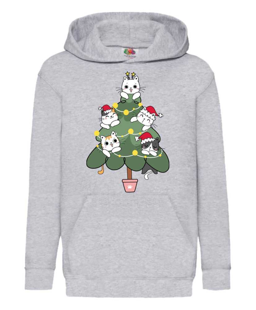 Детски Коледен Суитшърт Cat Xmas Tree 02