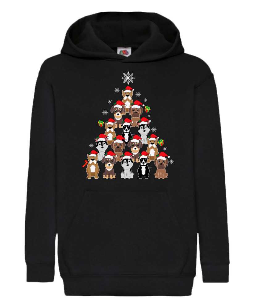 Детски Коледен Суитшърт Dogs Christmas Tree Chippoa