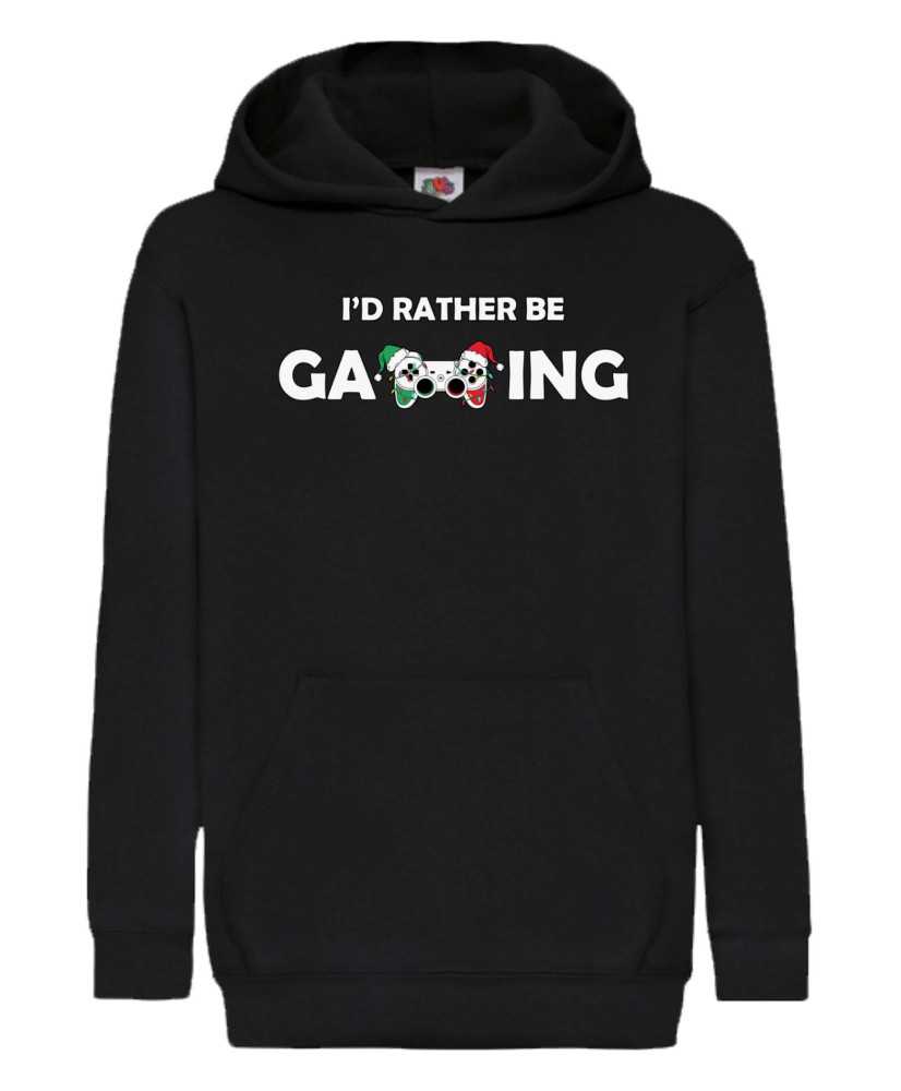 Детски Коледен Суитшърт I Would Rather Be Gaming