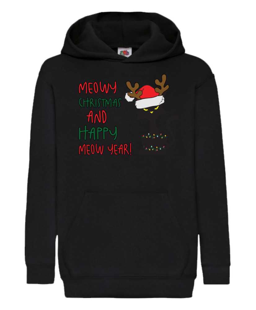 Детски Коледен Суитшърт Meowy Christmas And Happy Meow Year