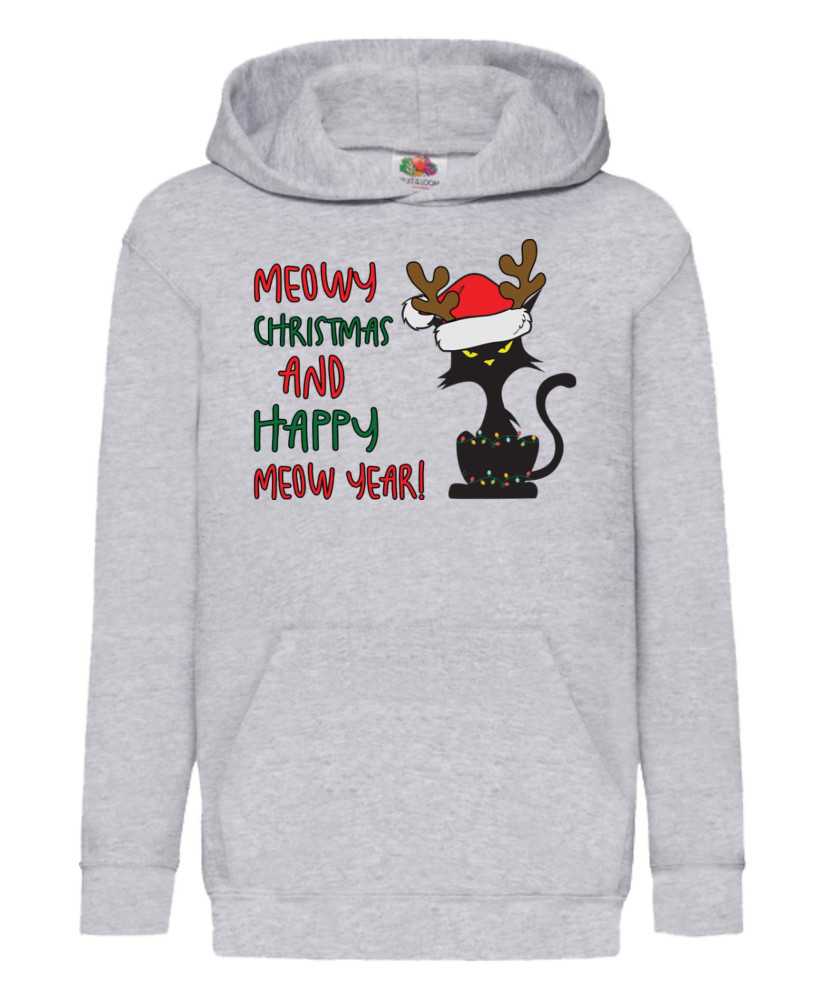 Детски Коледен Суитшърт Meowy Christmas And Happy Meow Year