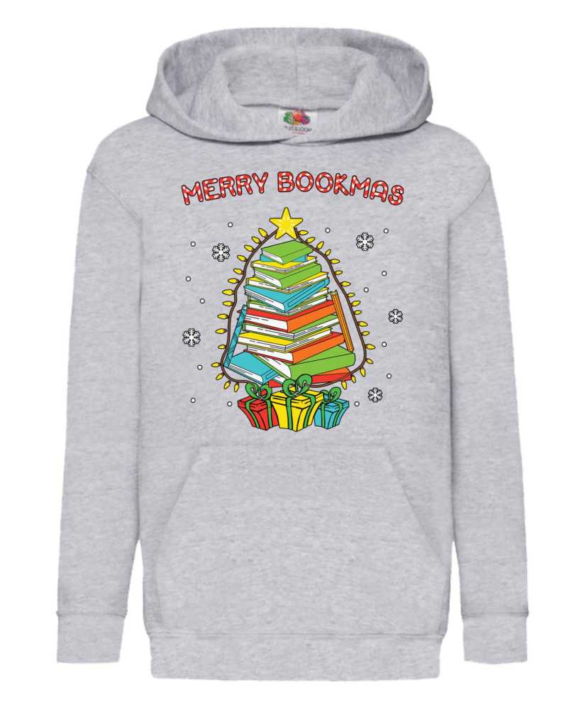 Детски Коледен Суитшърт Merry Bookmas Books Christmas Tree