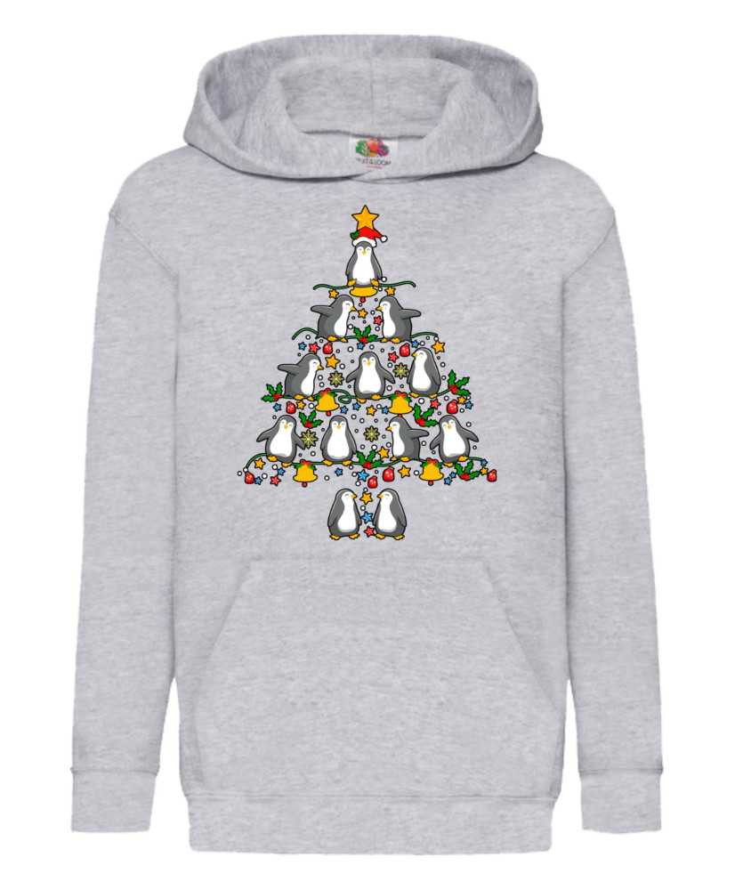 Детски Коледен Суитшърт Penguin Christmas Tree Lights