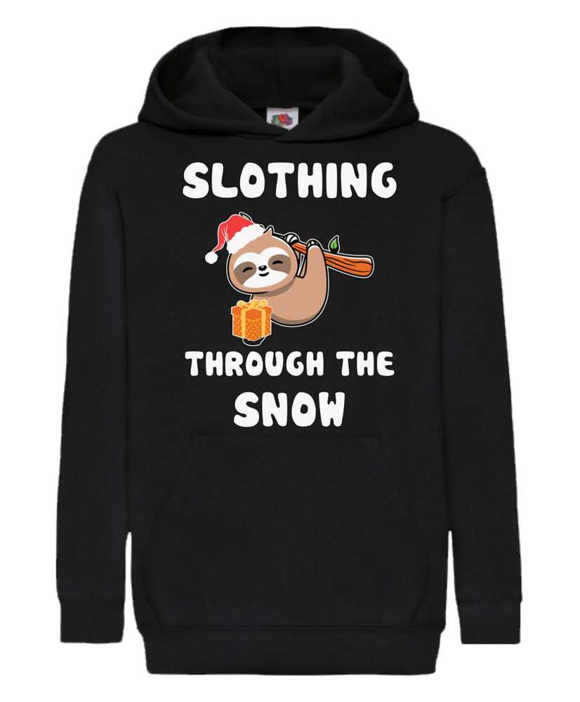 Детски Коледен Суитшърт Slothing Through The Snow