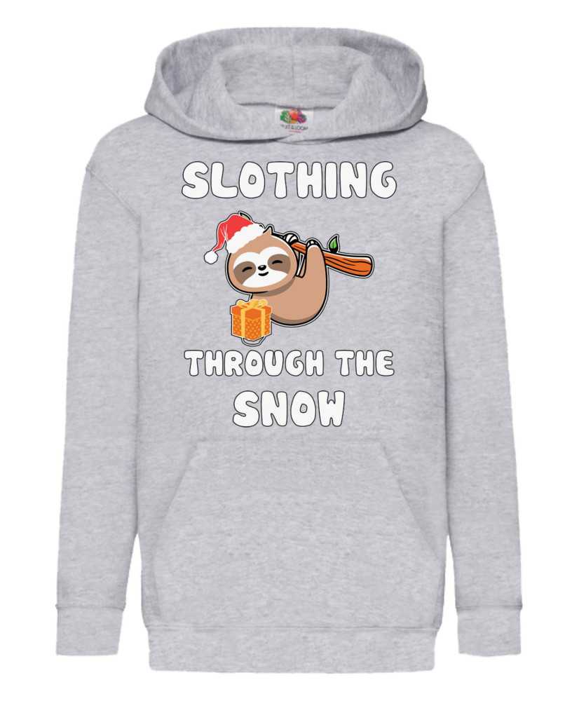 Детски Коледен Суитшърт Slothing Through The Snow