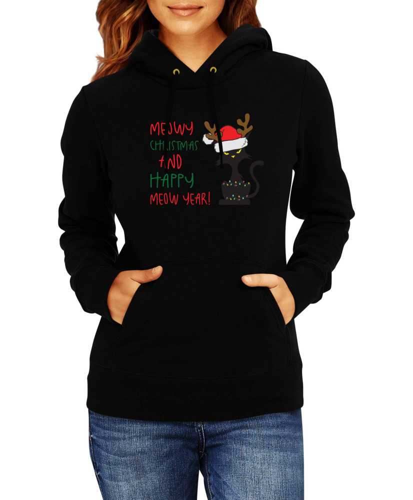 Дамски Коледен Суитчър Meowy Christmas And Happy Meow Year