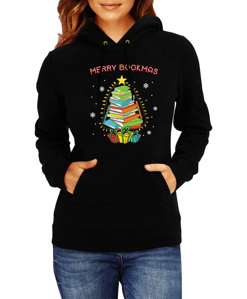 Дамски Коледен Суитчър Merry Bookmas Books Christmas Tree