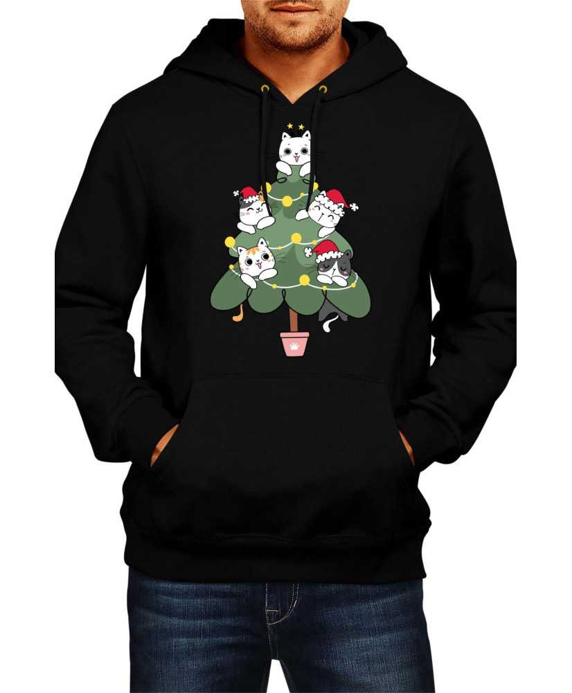 Мъжки Коледен Суитчър Cats Christmas Tree
