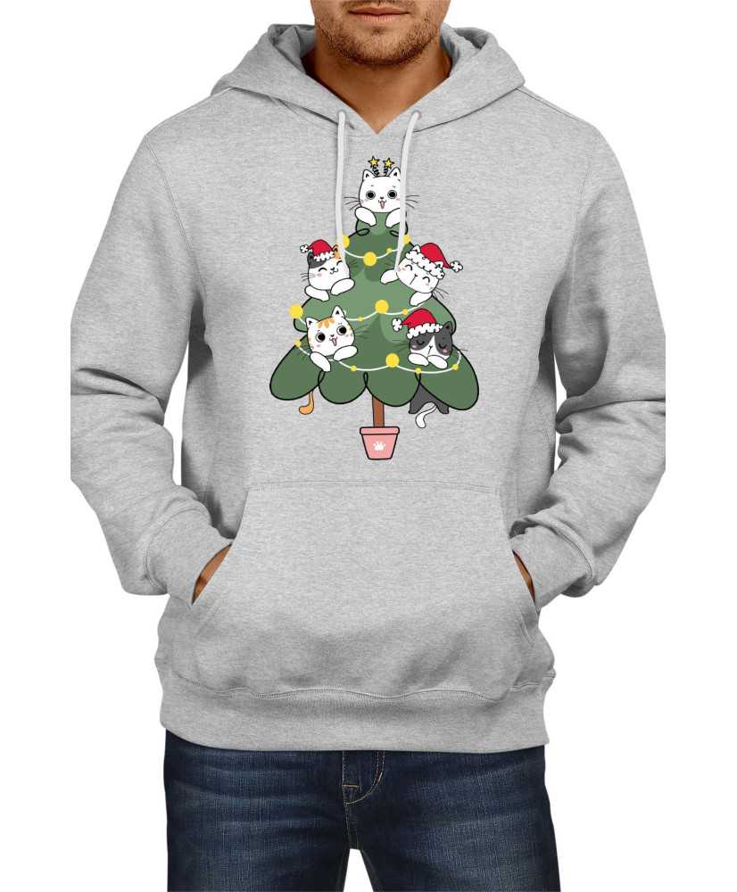 Мъжки Коледен Суитчър Cats Christmas Tree