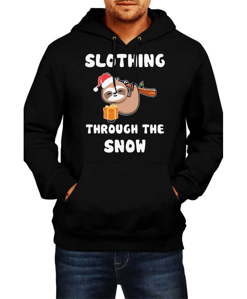 Мъжки Коледен Суитчър Slothing Through The Snow