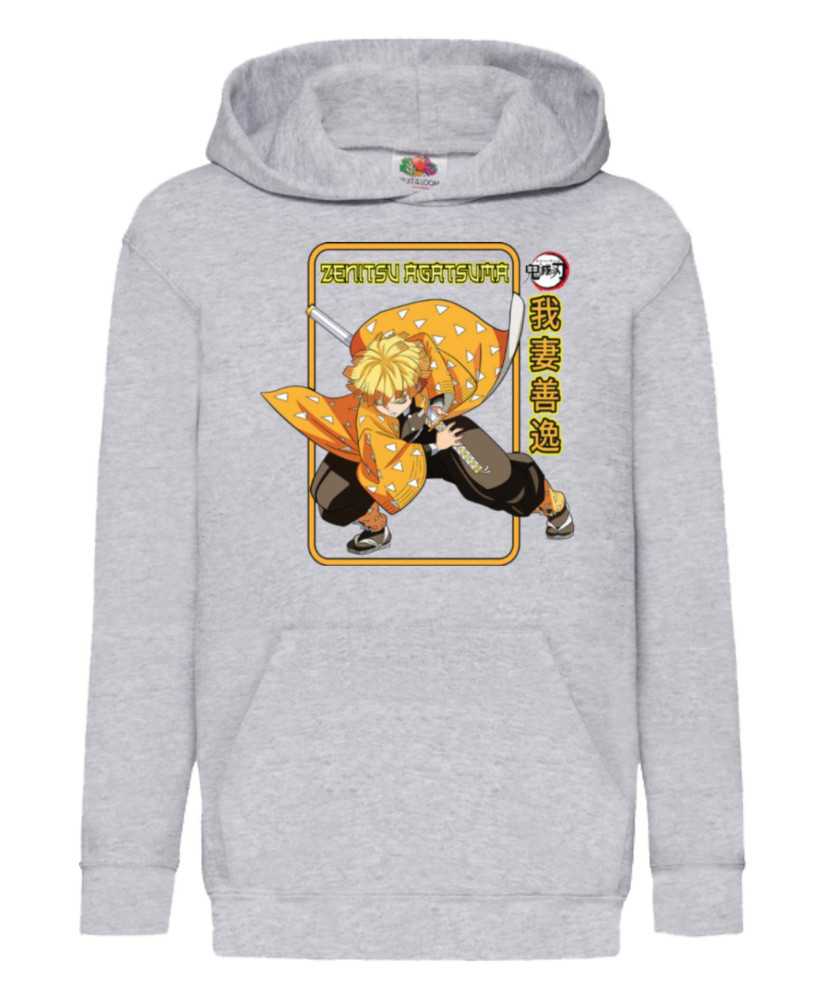 Детски Суитчър Demon Slayer Kimetsu No Yaiba Zenitsu Agatsuma Fighting Pose Детски Суитчър Demon Slayer Kimetsu No Yaiba Zenitsu Agatsuma Fighting Pose