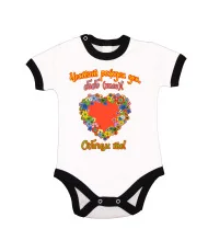 Бебешко боди честит Честит рожден ден, бабо (име)! Обичам те СЪРЦЕ ЦВЕТЯ