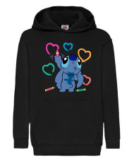 Детски Суитчър Lilo And Stitch Disney Stitch Drawing Hearts