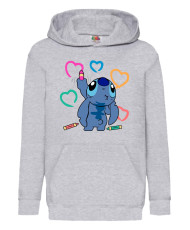 Детски Суитчър Lilo And Stitch Disney Stitch Drawing Hearts