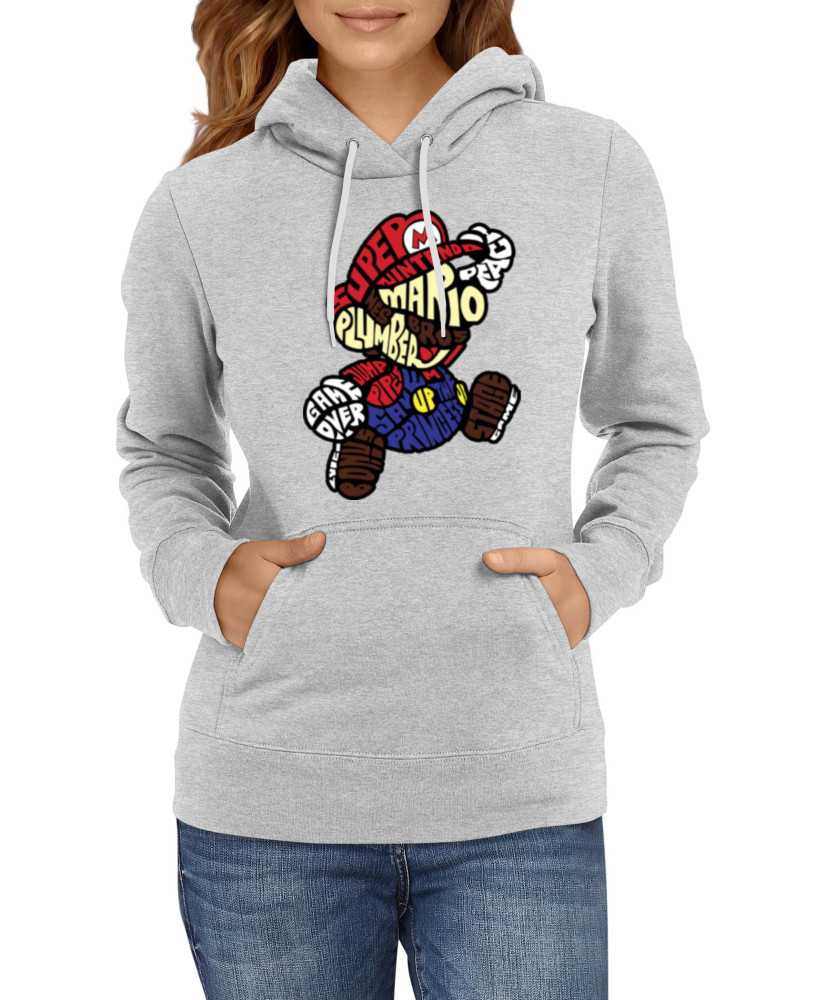 Дамски Сутичър Super Mario Nintendo Mario Words Silhouette Дамски Сутичър Super Mario Nintendo Mario Words Silhouette
