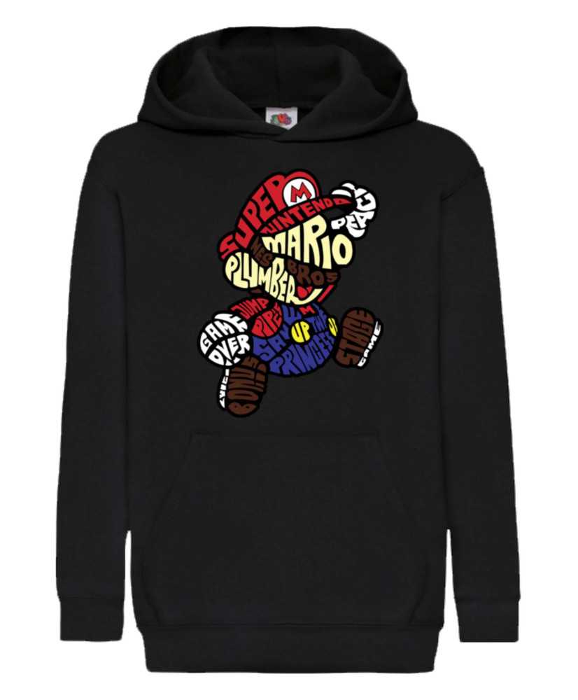 Детски Суитчър Super Mario Nintendo Mario Words Silhouette Детски Суитчър Super Mario Nintendo Mario Words Silhouette
