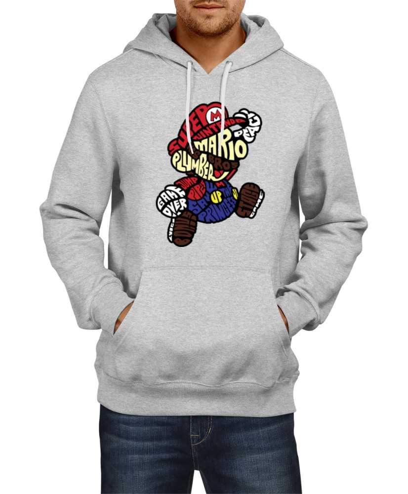 Мъжки Суитчър Super Mario Nintendo Mario Words Silhouette