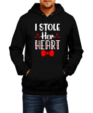 Мъжки Суитчър Power Couple Valentine Day Love I Stole Her Heart So I Am Stealing His Last Name Man