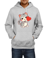 Мъжки Суитчър Power Couple Valentine Day Love Retro Kitties Man